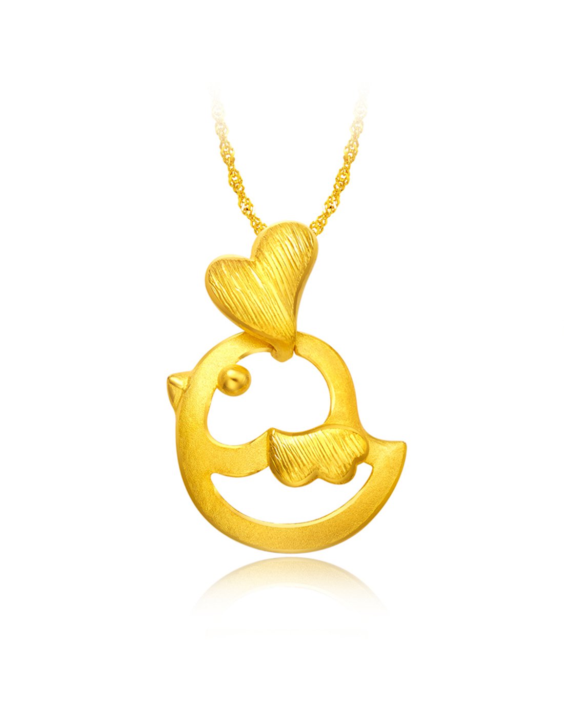 周大福 十二生肖 雀跃生肖鸡 足金黄金吊坠(计价)