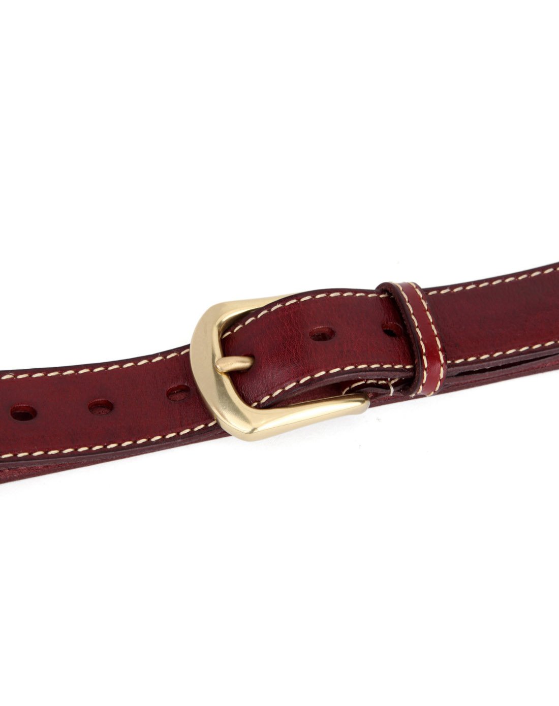 进口植鞣皮铜扣复古腰带真皮女式皮带