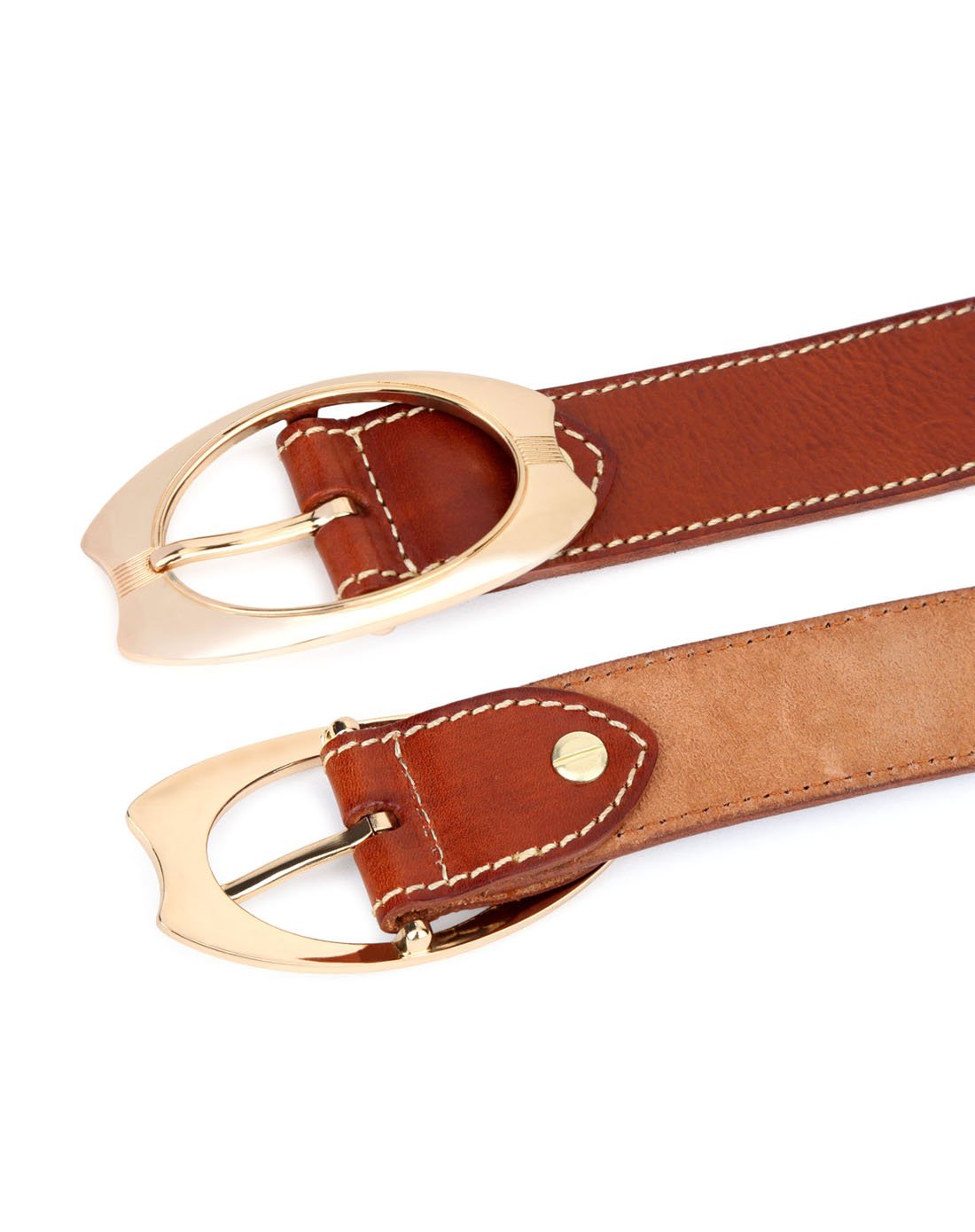 进口植鞣皮复古腰带真皮女式皮带