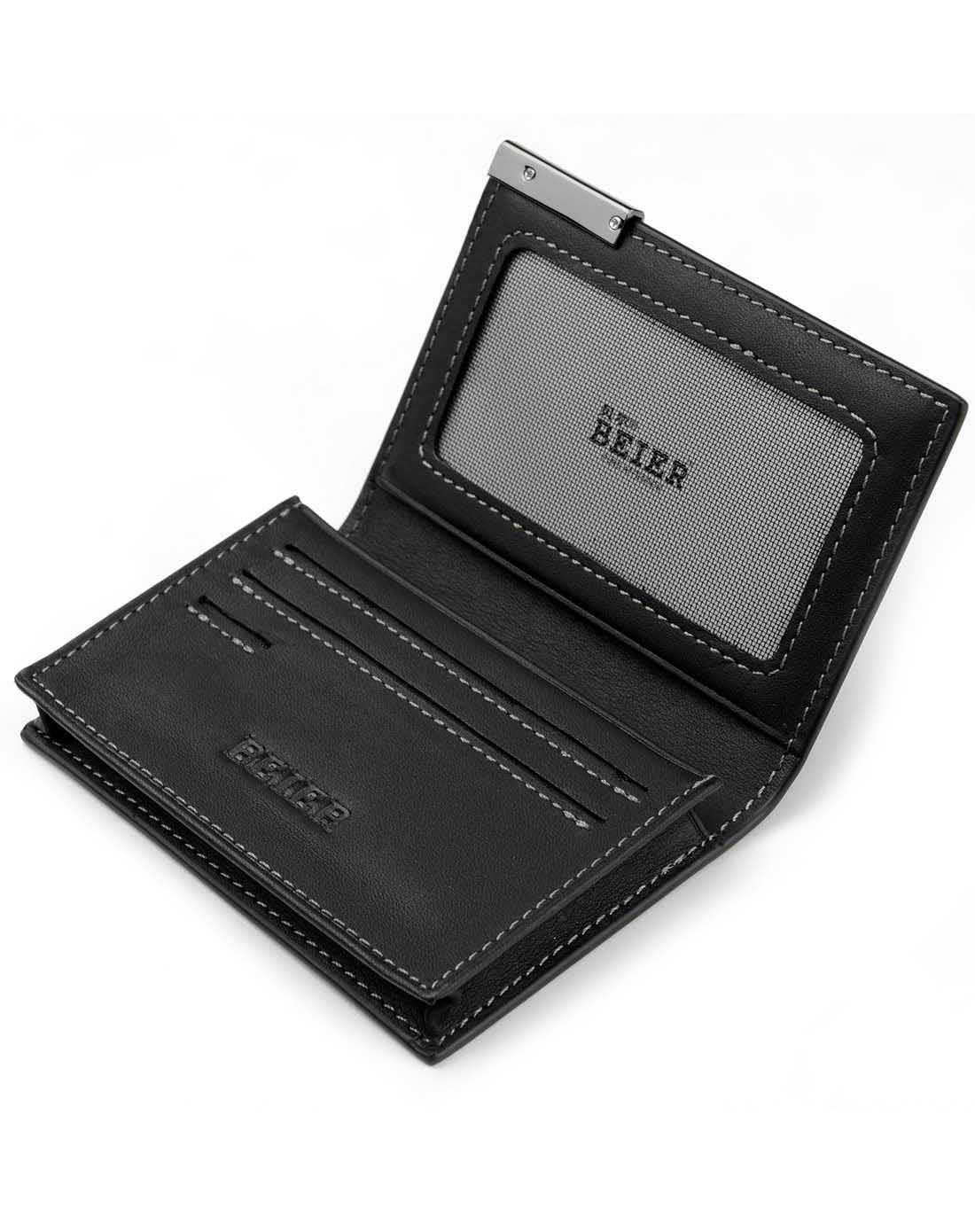 宴会旅行休闲商务纯色黑影三牛皮真皮卡包男包