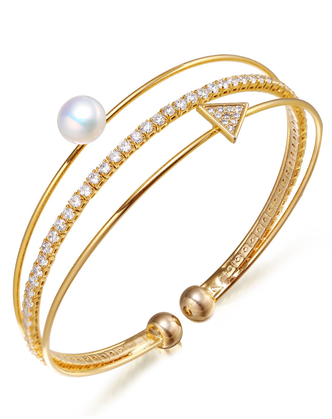 黛米 三环淡水珍珠手镯手链可调节附证书[附证书]