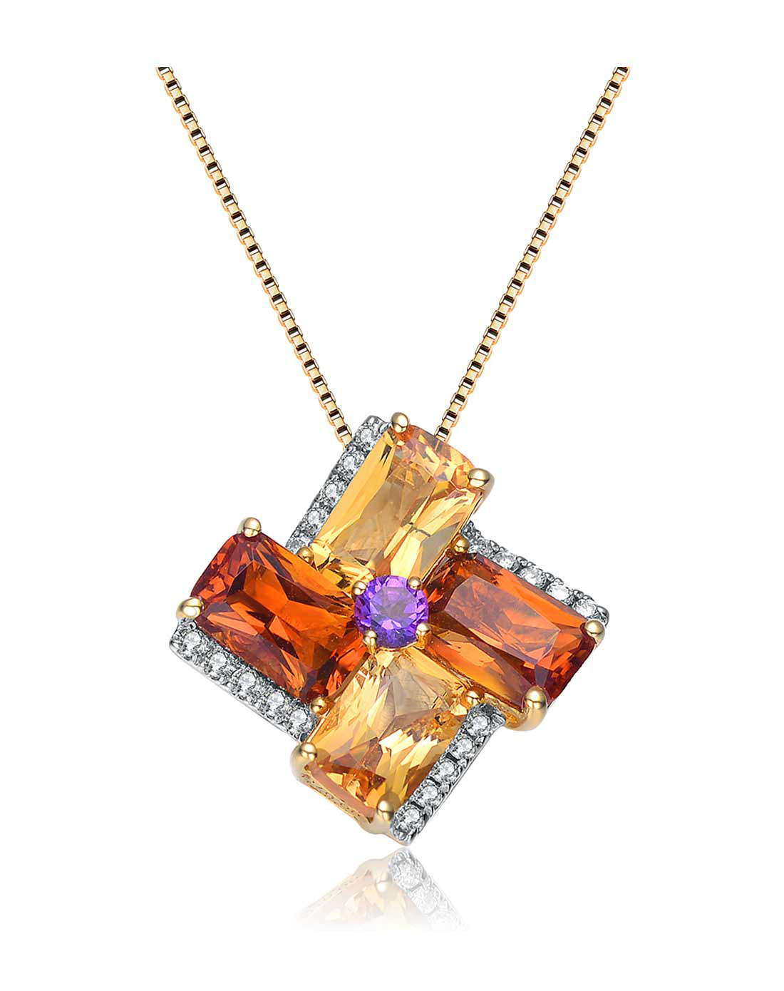 彩宝大师enzo珠宝专场enzo 彩虹系列 18k黄金三色彩宝吊坠p12149cs02y