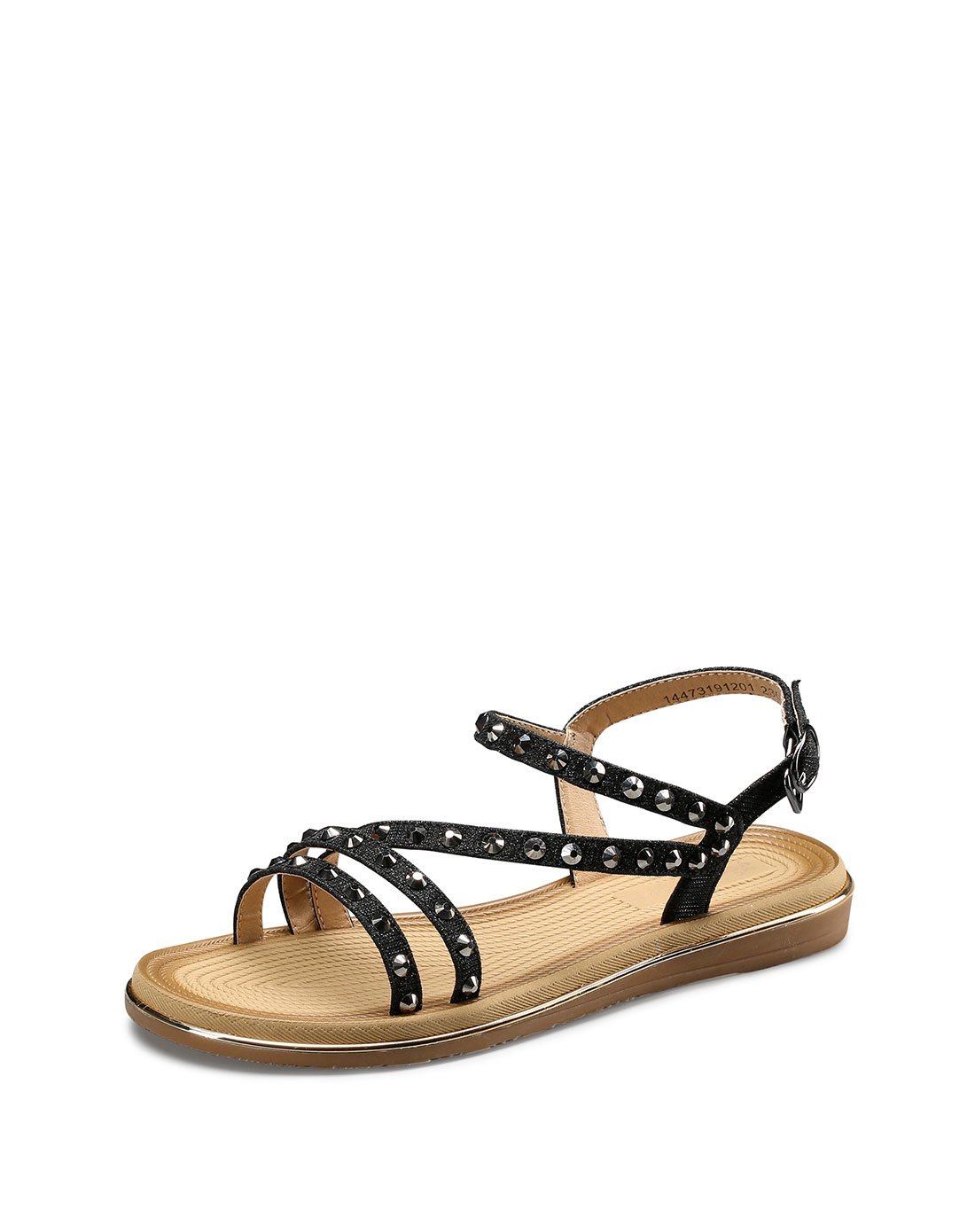 2017年新款绑带铆钉平底罗马鞋凉鞋