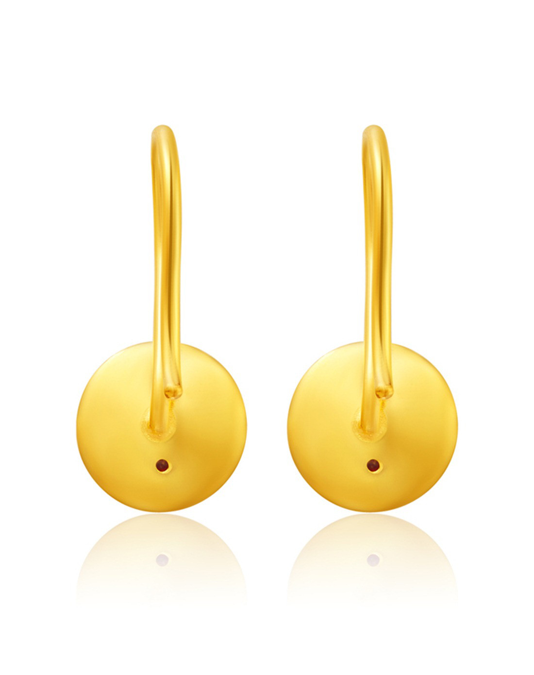 周大福 水滴 足金黄金耳环(计价)