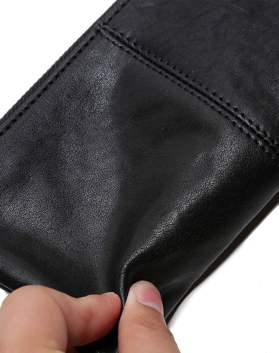 2017新品头层植鞣皮男士复古轻薄手包黑色