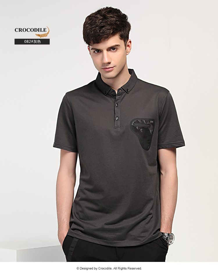 香港鳄鱼恤crocodile男女装特卖旗舰店 鳄鱼恤男装春夏方领印花百搭