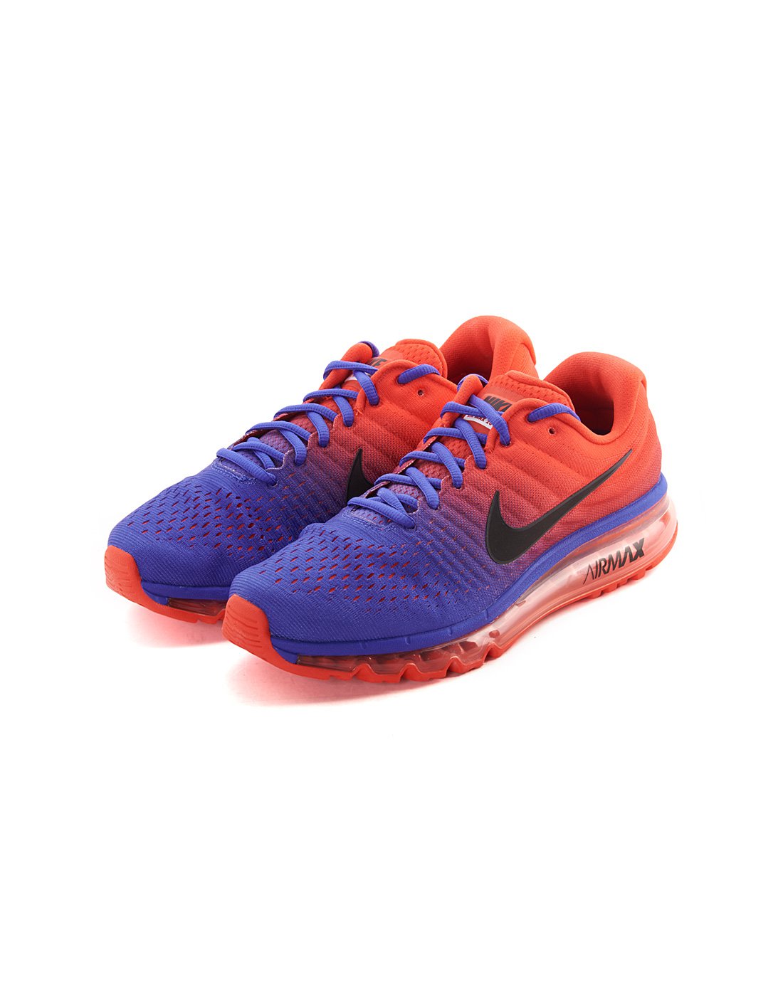 耐克nike max 男款蓝橙渐变色跑步鞋 跑步系列