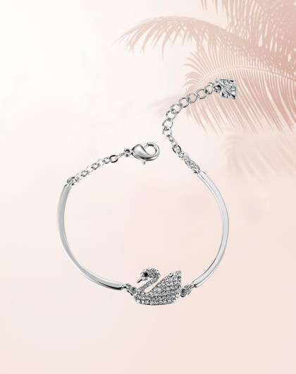 【圣诞节】励柏艾顿 韩版时尚施华洛世奇天鹅手链