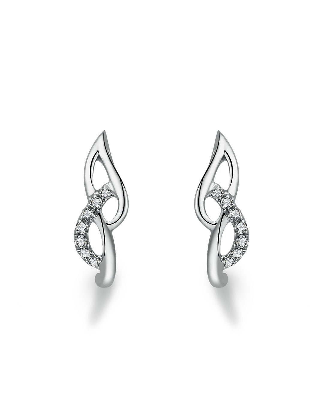 谢瑞麟18k金排钻石耳钉女款时尚耳饰生日礼物约3分