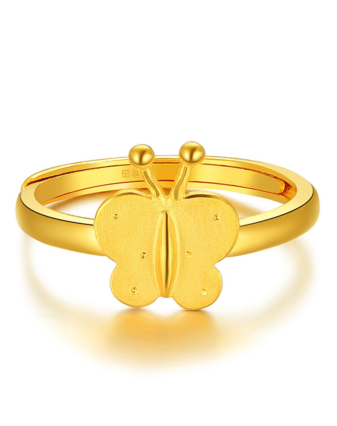 谢瑞麟黄金戒指足金活口女戒蝴蝶花朵求婚结婚戒指