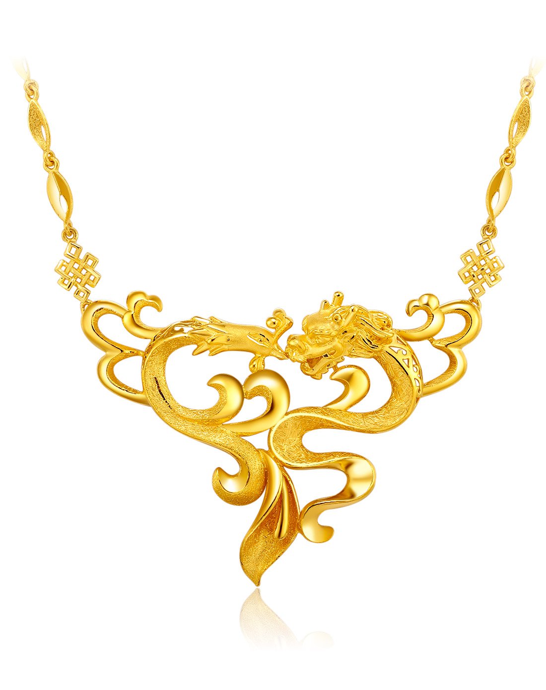 谢瑞麟计价黄金项链女款龙凤呈祥足金套链结婚婚嫁项链