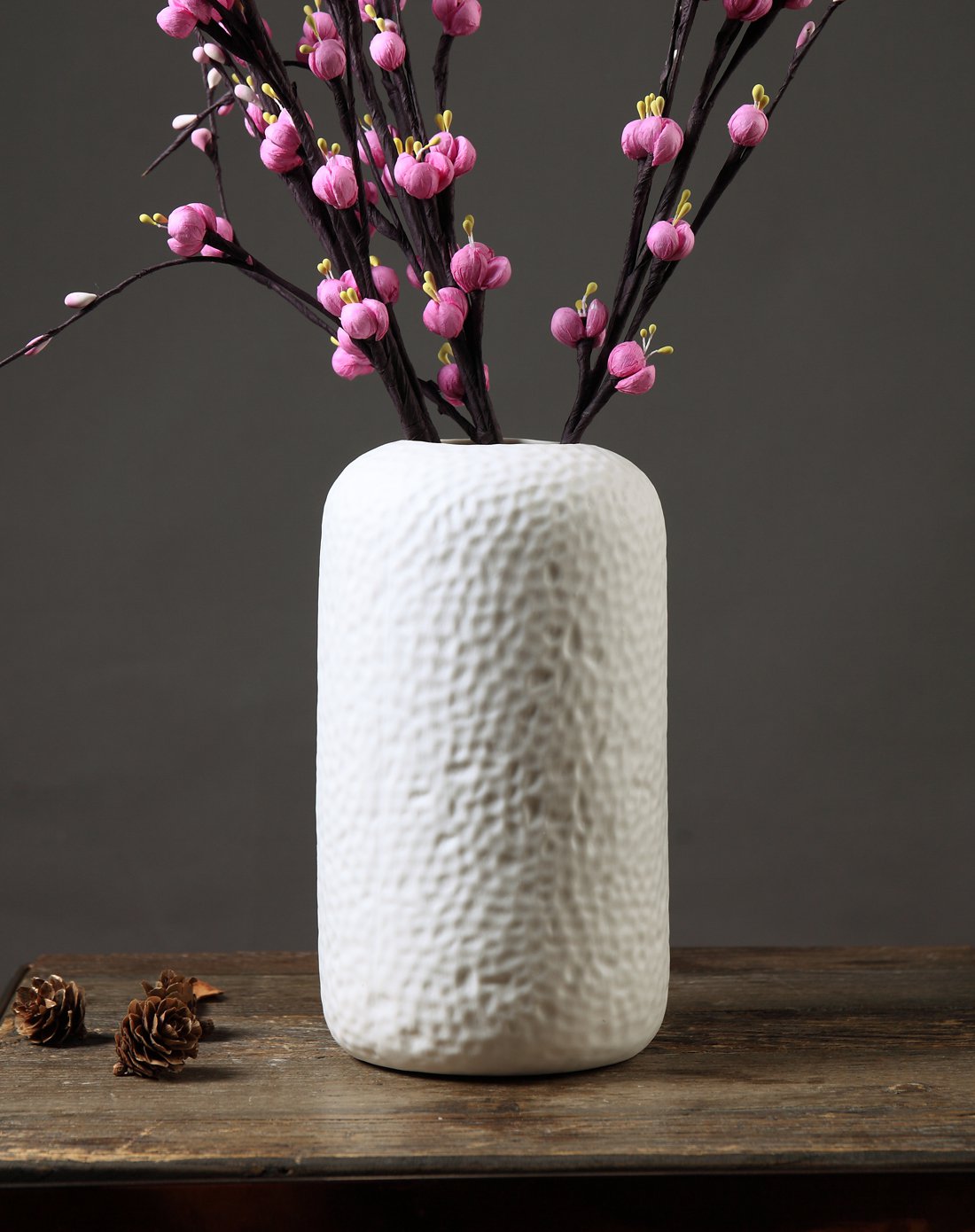 欧式家居白色陶瓷花瓶摆件大号(圆柱形大号)