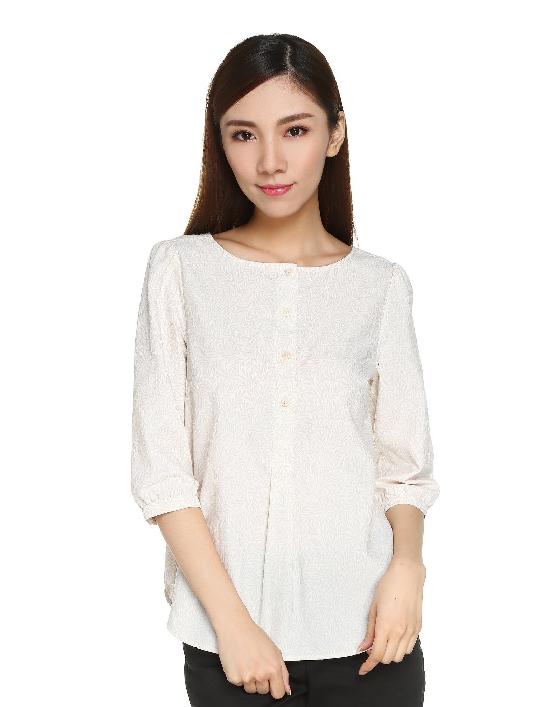 aigle 艾高 女士长袖印花圆领衫 lillylodge pt大理石灰印花