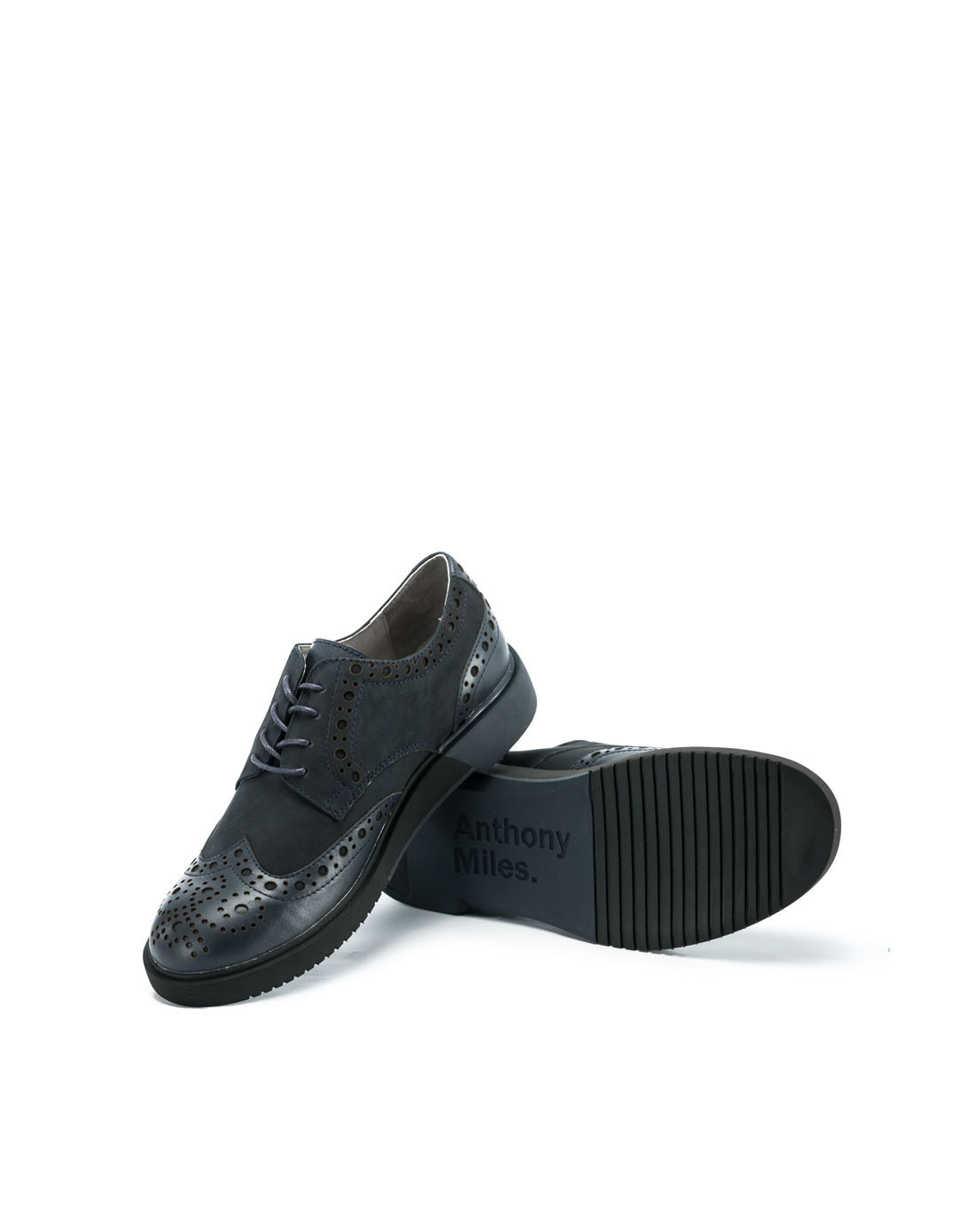英国潮履—anthony miles男安东尼米勒 反牛皮男款雕花拼接商务休闲