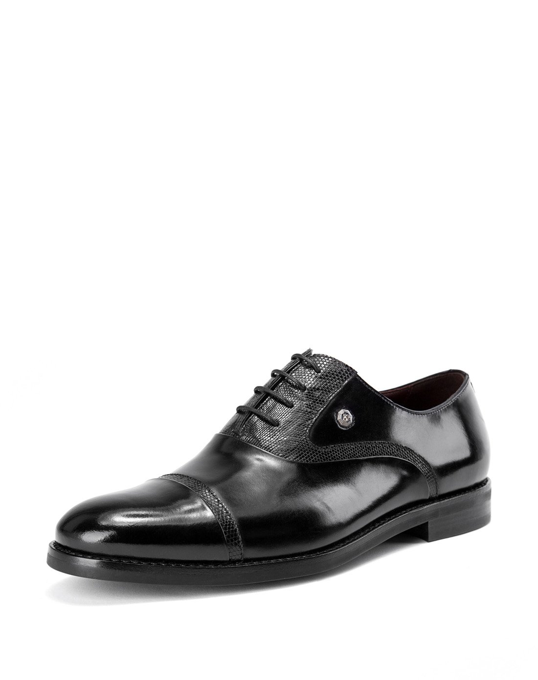 意大利 小胎牛皮拼蜥蜴皮商务皮鞋