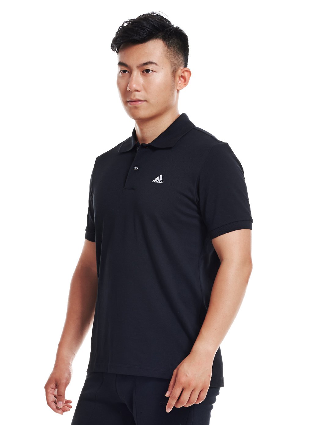 舒适透气 男款黑色短袖polo衫 训练系列