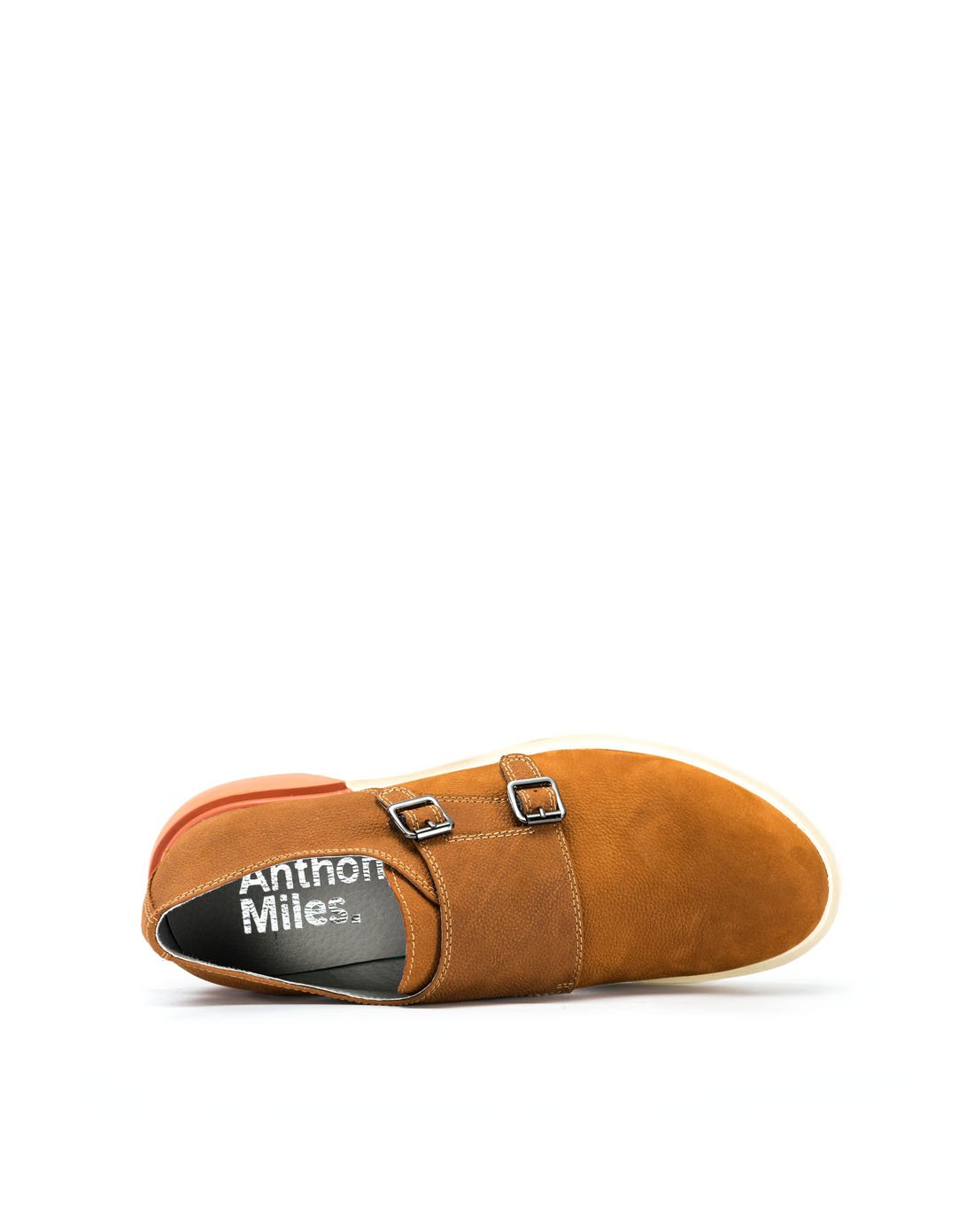 设计师品牌-anthony miles男牛皮男款金属双搭扣简约时尚休闲皮鞋