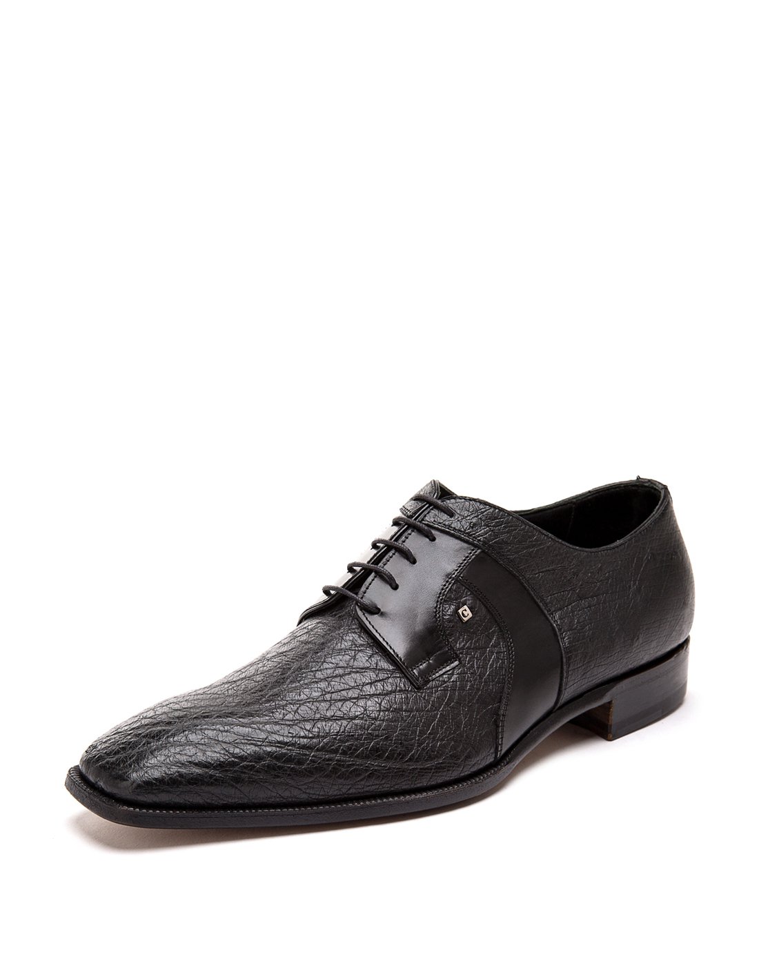 意大利 珍贵鸵鸟皮系带商务皮鞋