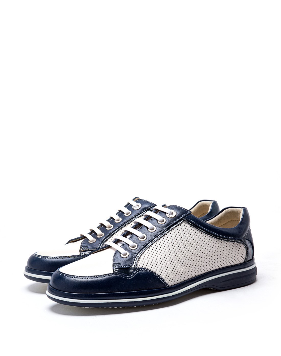 时尚拼色腊摔小牛皮透气舒适休闲加州鞋