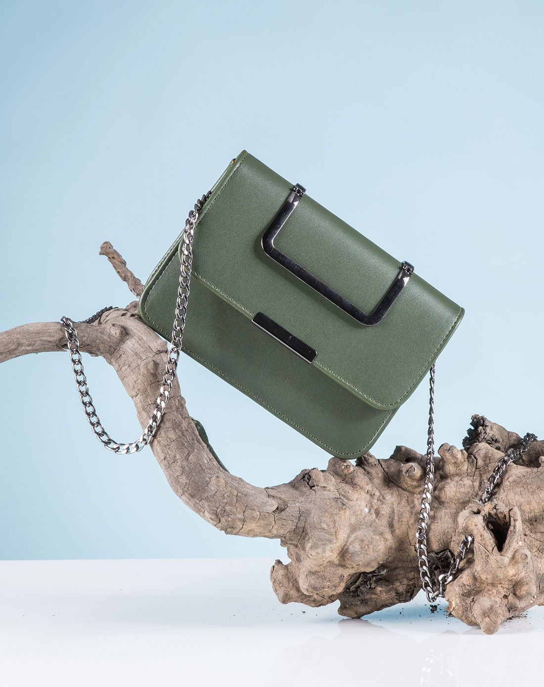 时尚金属手提百搭链条斜挎包