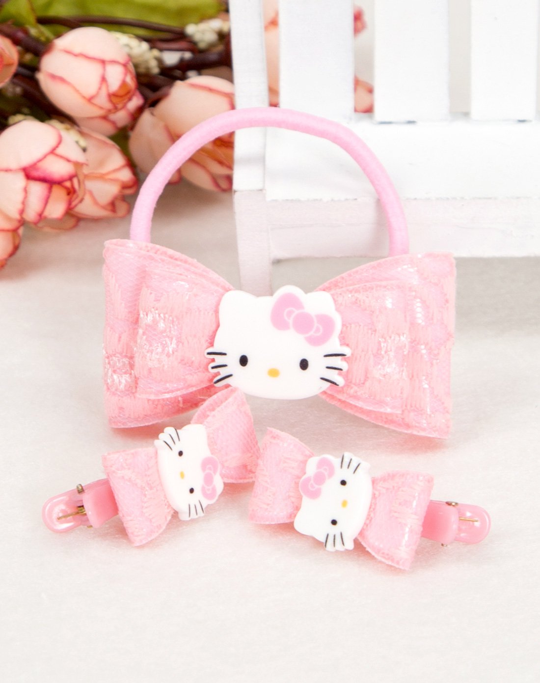 凯蒂猫儿童可爱蝴蝶结发饰套装粉色