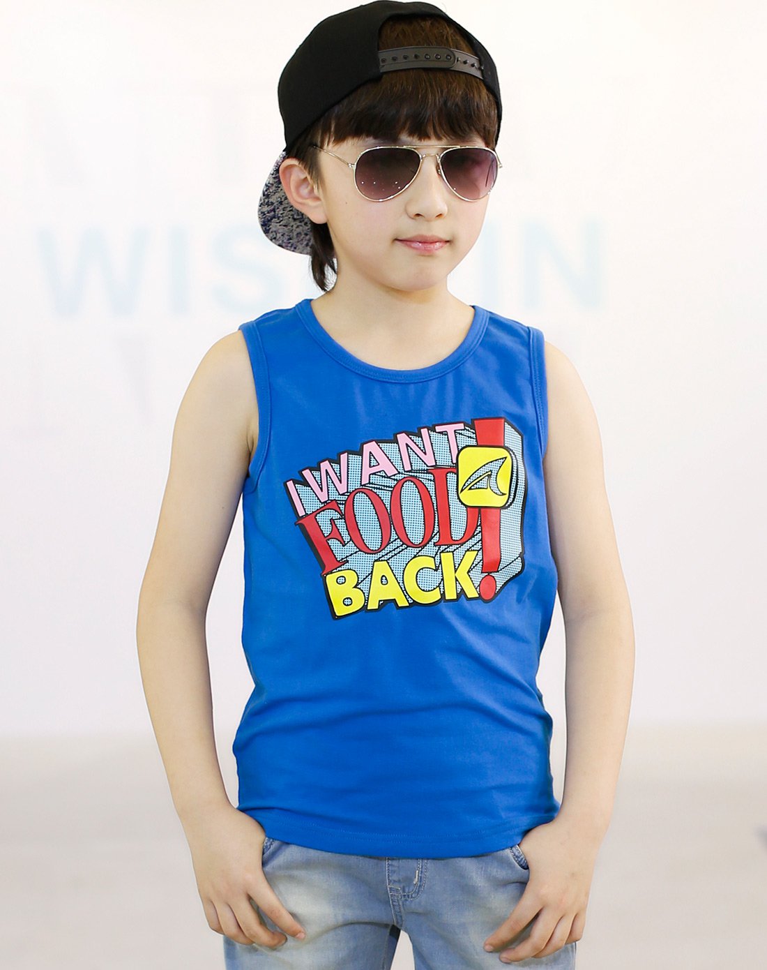 唯思凡儿童装男童背心夏装跨栏背心中大童120-170码