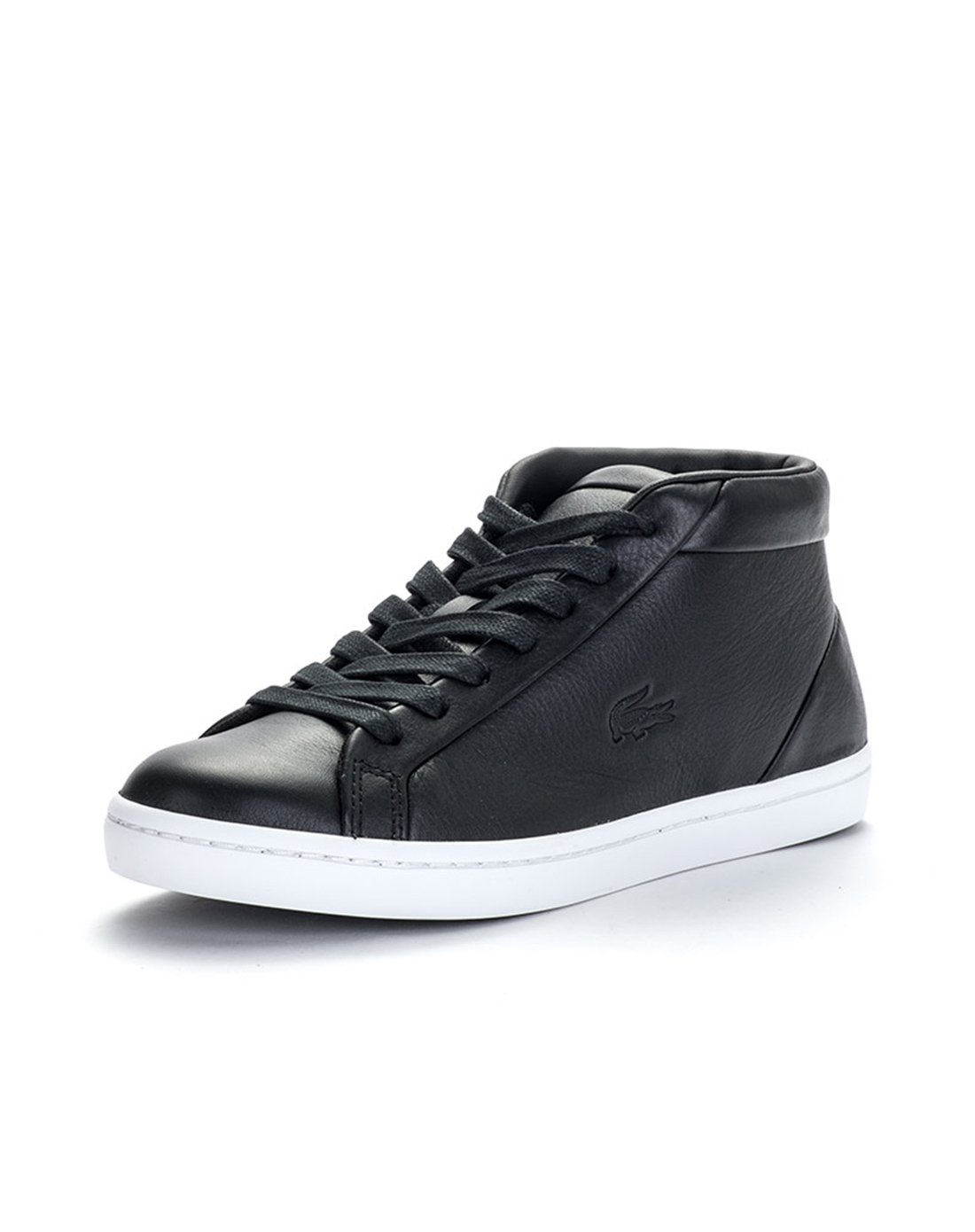 lacoste男女鞋中帮系带牛皮革板鞋黑色32caw0113024_唯品会