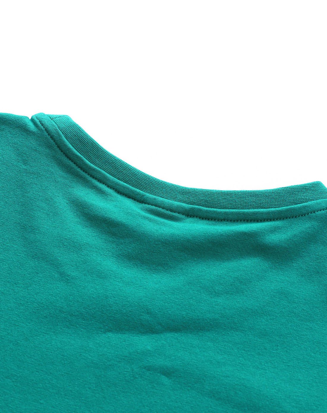 朋库一代男童深湖绿童圆领短袖针织衫