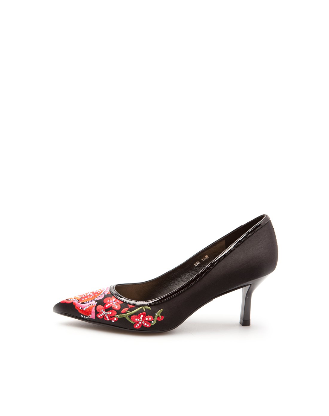 时尚尖头绣花高跟鞋