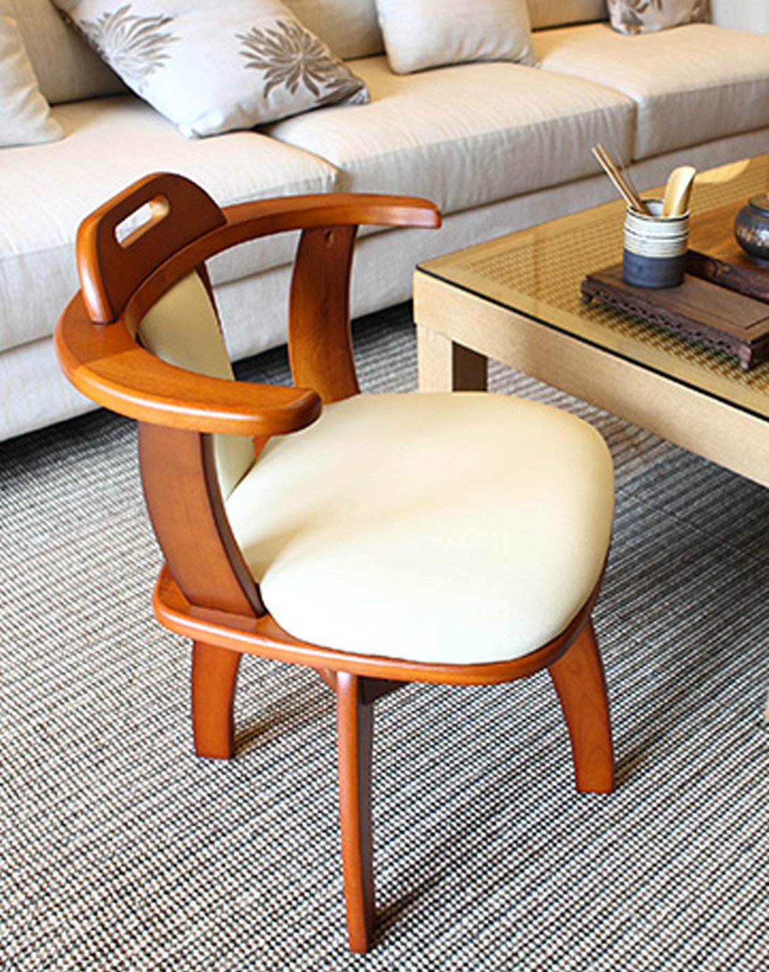 实木家具舒适柔软耐用实用休闲旋转椅餐椅