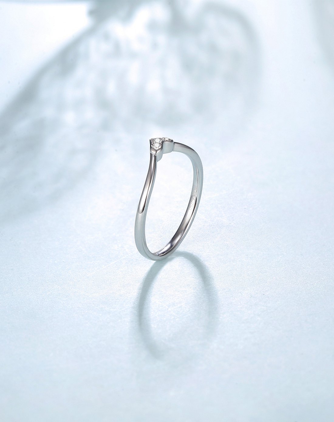 【唯品专供】吉盟18k白钻石戒指 甜心