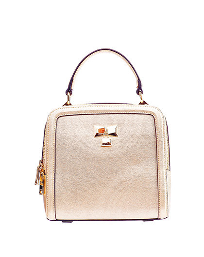 塞飞洛pu铆钉方盒形潮流商务纯色女士中手提包