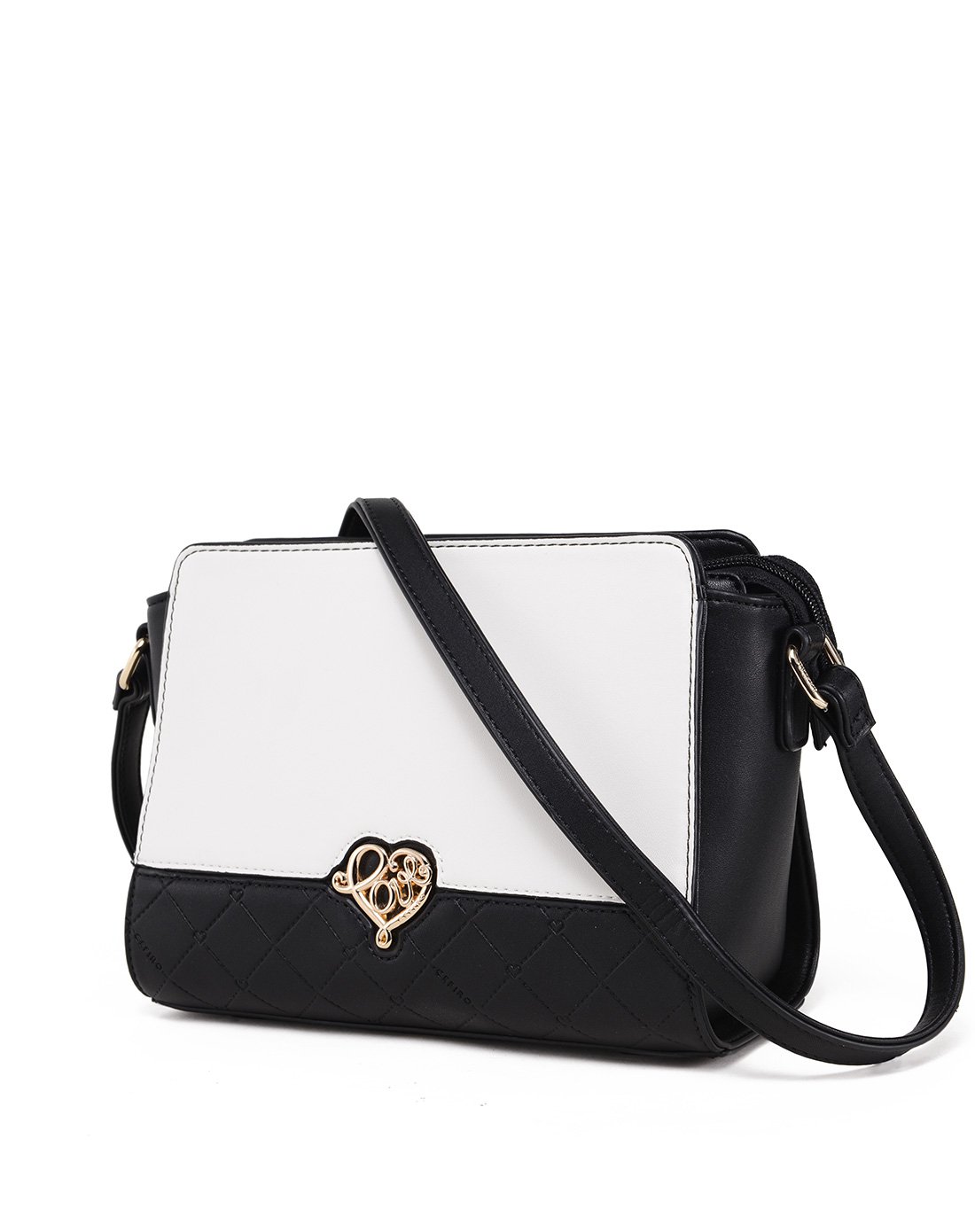 塞飞洛时尚休闲拼接拉链正梯形女式斜挎包