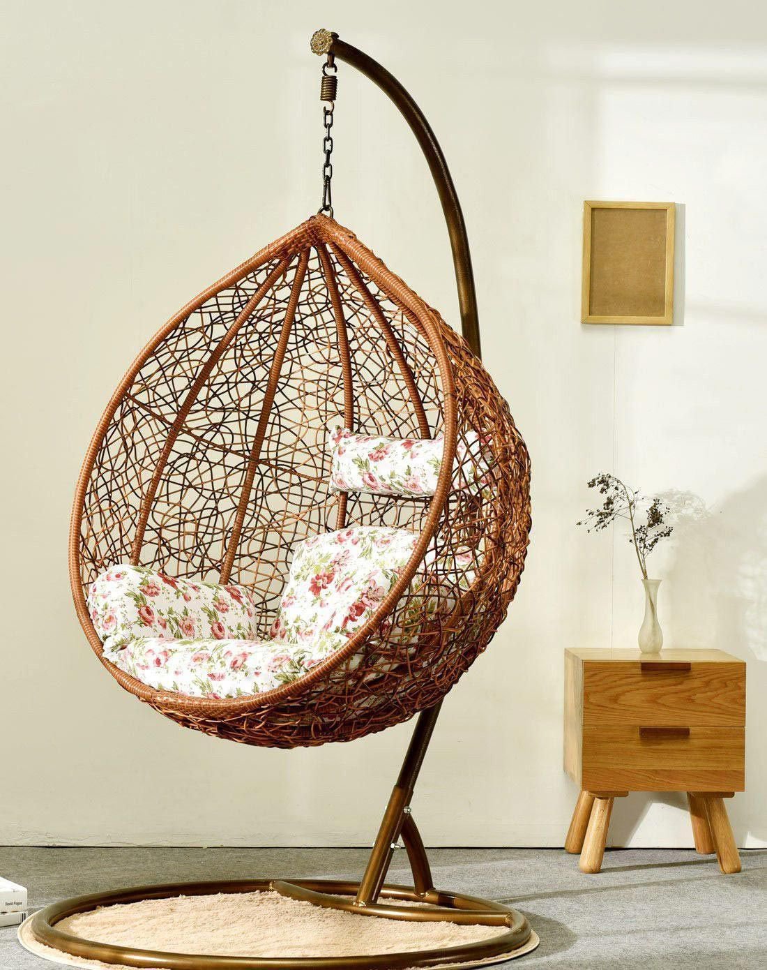 现代简约休闲吊篮藤椅单人鸟巢吊椅阳台秋千成人室内户外庭院摇篮吊篮