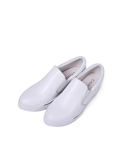 牛皮内增高乐福鞋(白色)