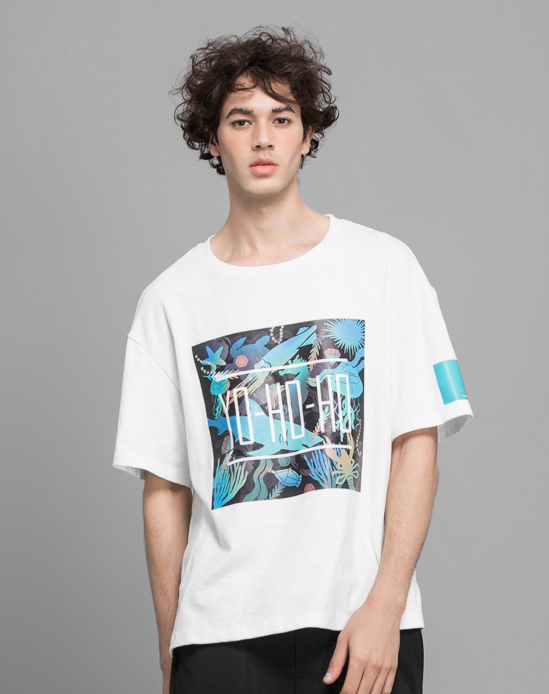 男款宽松转移印花t 潮牌