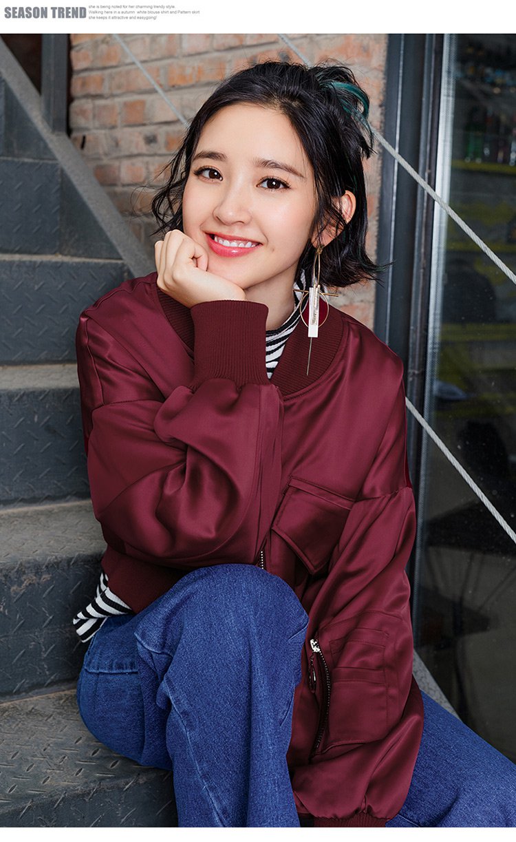 2017冬装新款【唐艺昕明星同款】短款立领长袖女款外套