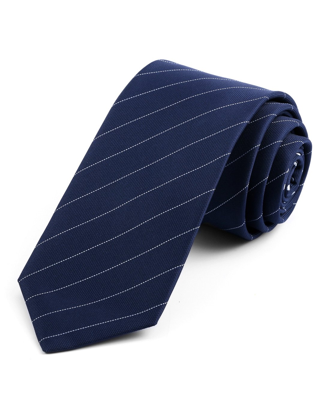 深蓝色条纹箭头型窄版领带