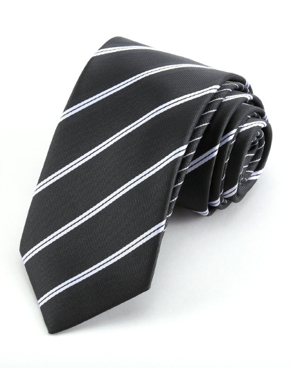 时尚条纹菱格正反面两用设计商务休闲领带
