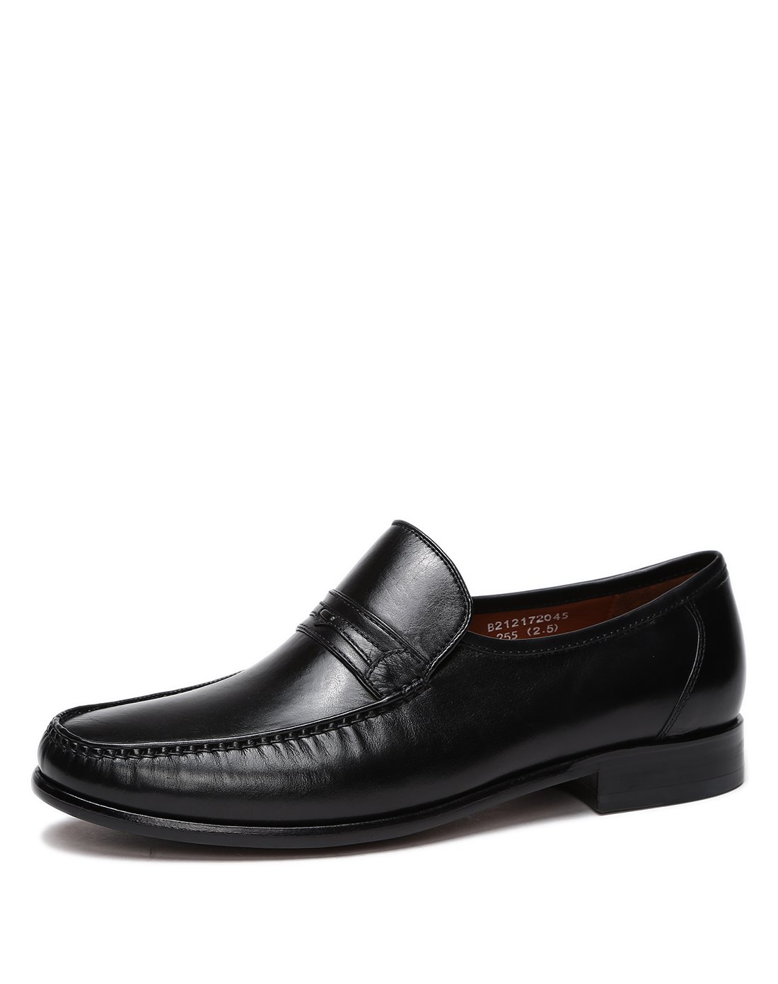 布兰施圆头袋鼠皮套脚男士婚鞋男士商务皮鞋男士皮鞋男鞋