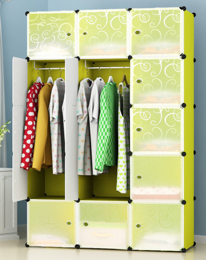 加深款简约大容量15格2挂衣柜收纳柜