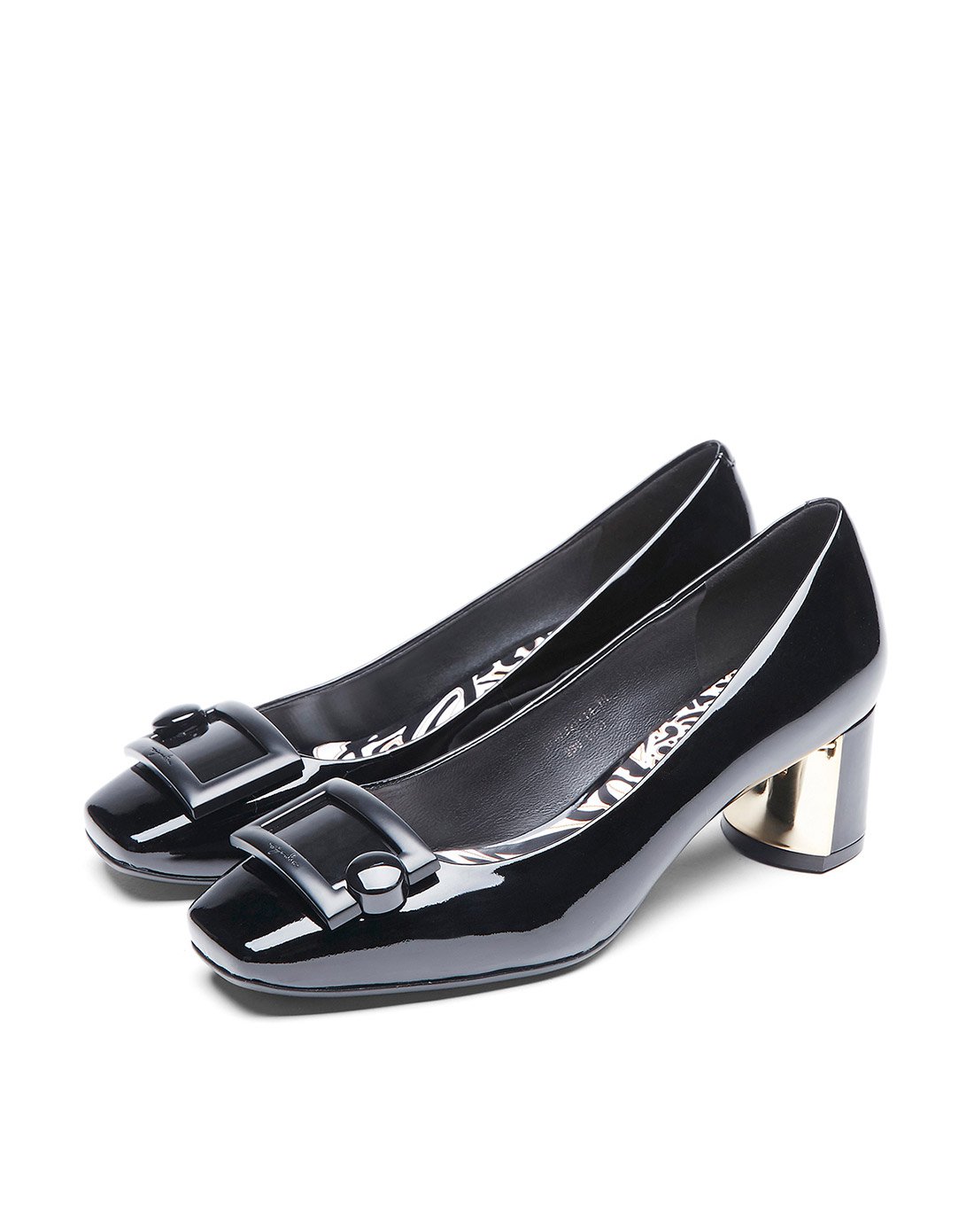 【唯品会】 蹀愫tigrisso蹀愫专柜同步新品方扣中跟浅口单鞋ta87521