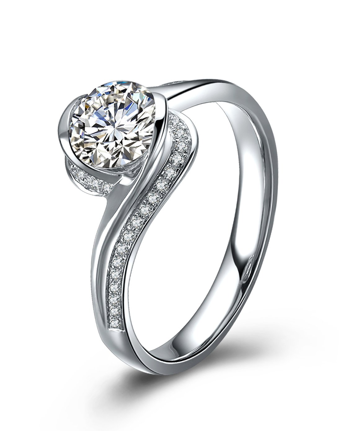 18k金共58分f-g色钻石女戒-宠爱