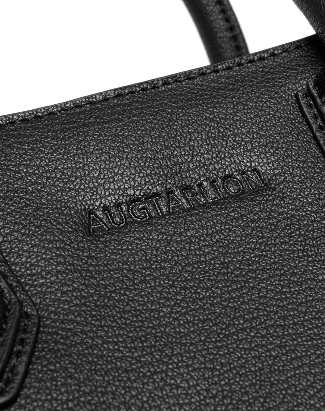 (澳洲袋鼠)新款黑色牛皮纯色简约手提女士单肩斜挎包