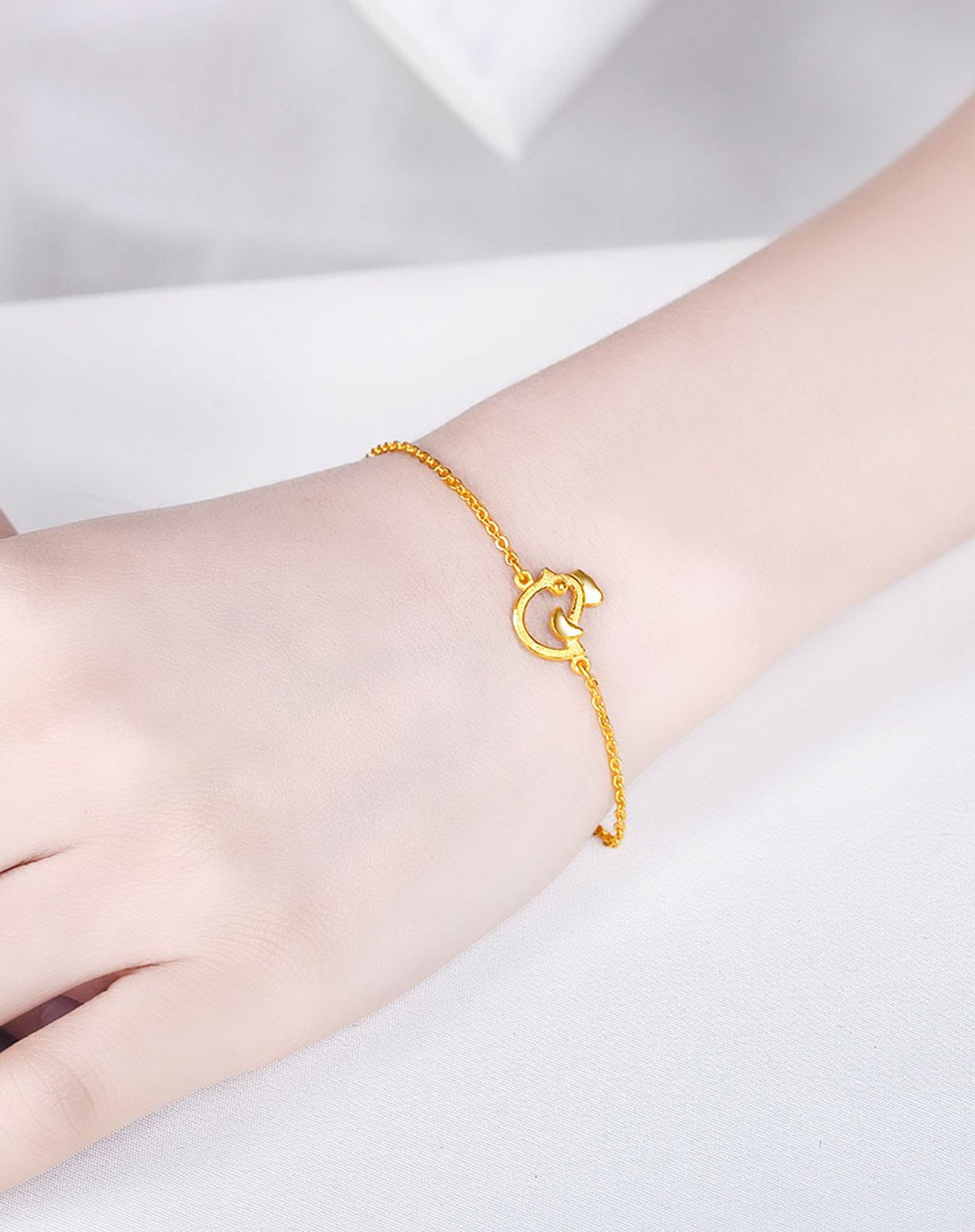 谢瑞麟黄金十二生肖鸡款式手链女款