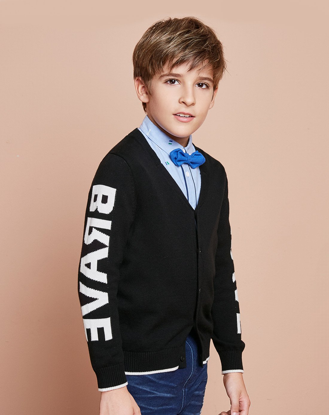 巴拉巴拉男童童装儿童毛衣中大童开衫秋装纯棉字母针织衫