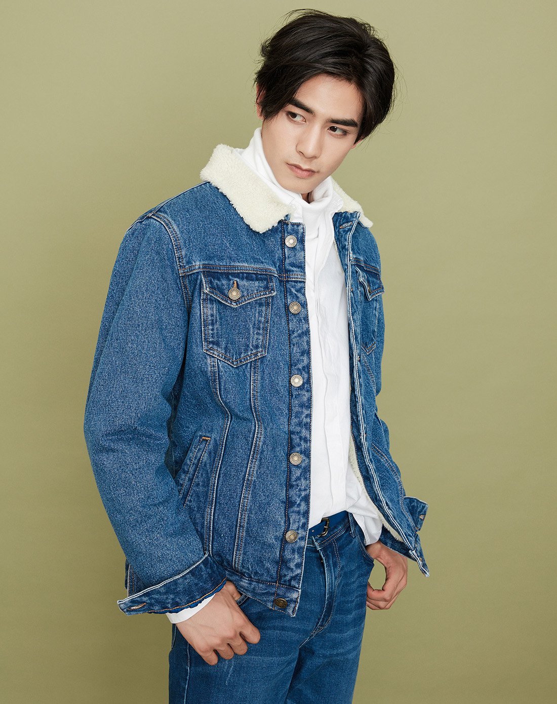 美特斯邦威宋威龙明星同款牛仔夹克2017秋新款