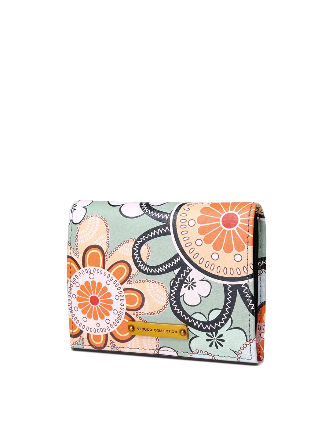 venuco原创设计韩版多卡位迷你印花超薄钱包