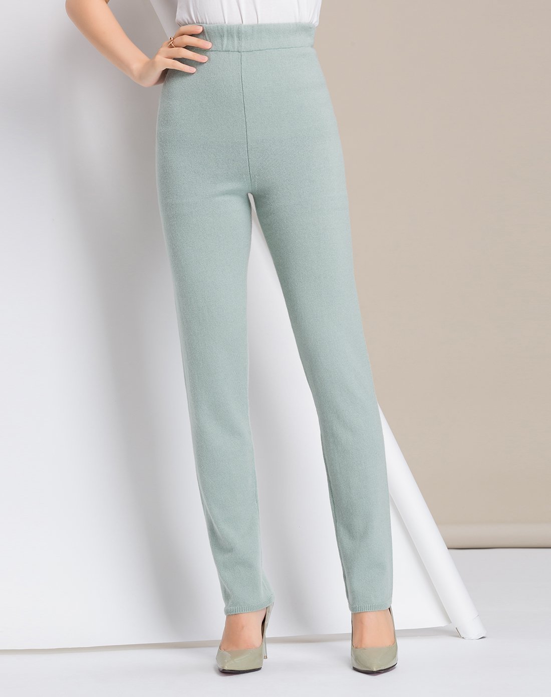 秋冬女士时尚纯色修身保暖舒适百搭打底时尚优雅羊绒裤