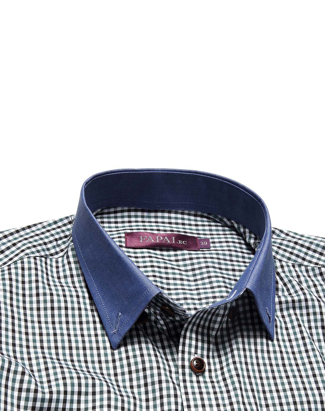 法派衬衫男士长袖格子尖领商务休闲青年纯棉春秋新款